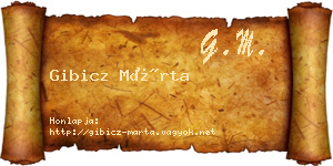 Gibicz Márta névjegykártya